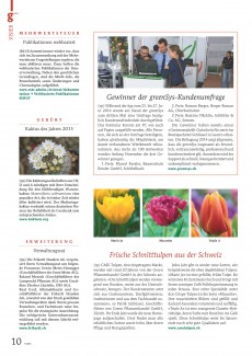 Presseartikel: Frische Schnitttulpen aus der Schweiz (g'plus | Januar 2015)